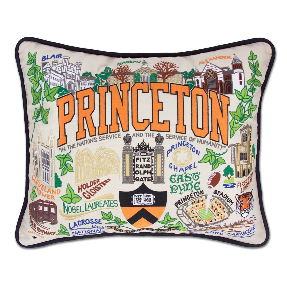 Princeton University Collegiate Embroidered Pillow by CatStudio from Quirks!