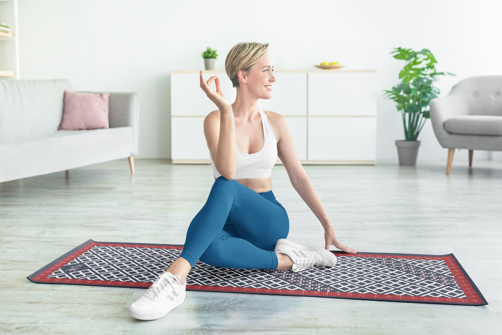 Yoga Mat | 6mm Thick | Blue | Non-Slip | Eco Friendly | Yune Yoga | Reiko from Yune Yoga