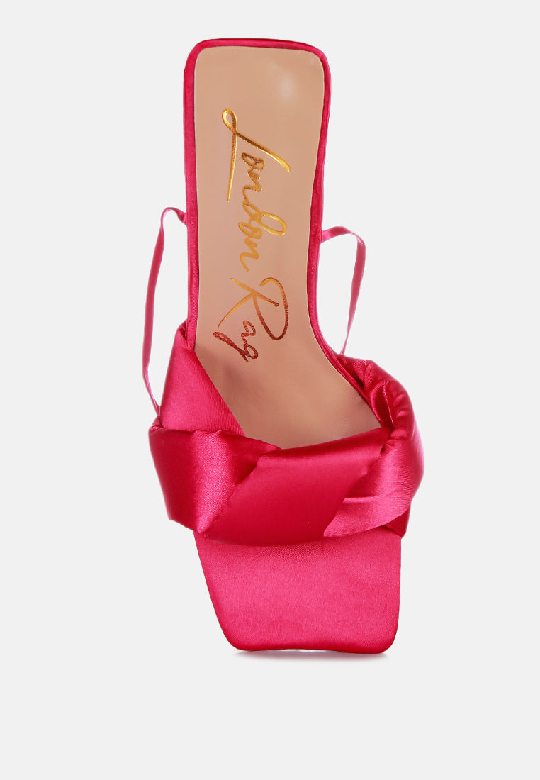 Pristine Satin Strap Triangular Block Heel Sandals from London Rag International