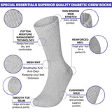 Lot 3 6 12 Pairs Men's Circulatory Diabetic Crew Socks Size 9-11 10-13 13-15 from PremiumBrandGoods