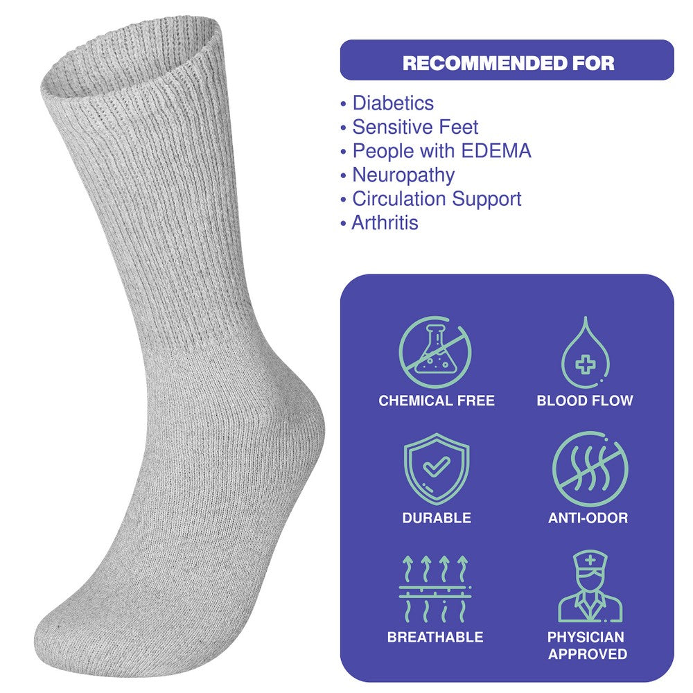 Lot 3 6 12 Pairs Men's Circulatory Diabetic Crew Socks Size 9-11 10-13 13-15 from PremiumBrandGoods