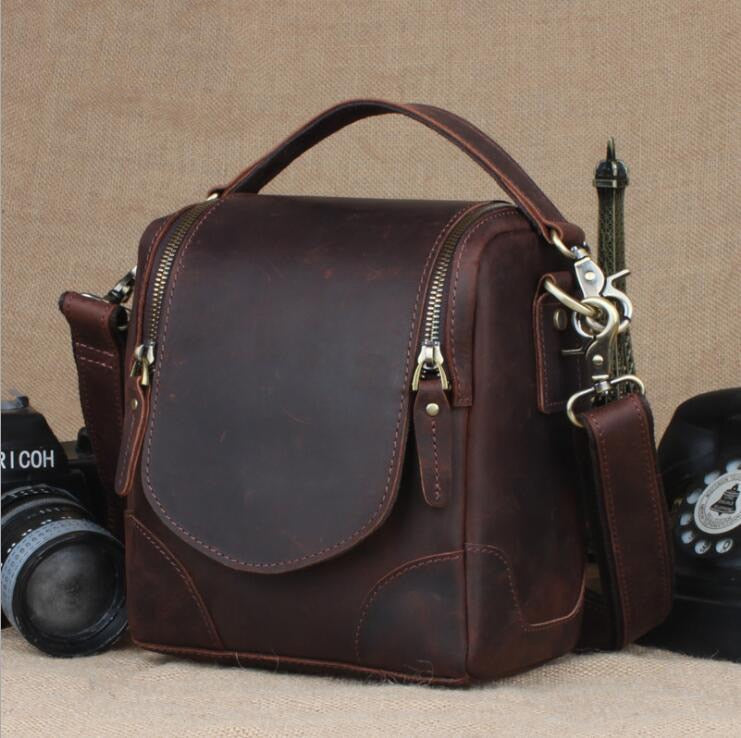The Calista | Small Leather Camera Bag - Leather Camera Lens Case from STEEL HORSE LEATHER