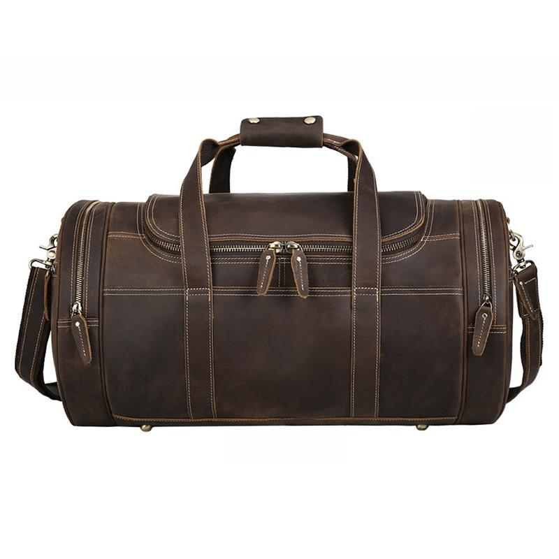 The Wainwright Weekender | Round  Vintage Leather Weekender from STEEL HORSE LEATHER