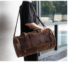 The Wainwright Weekender | Round  Vintage Leather Weekender from STEEL HORSE LEATHER