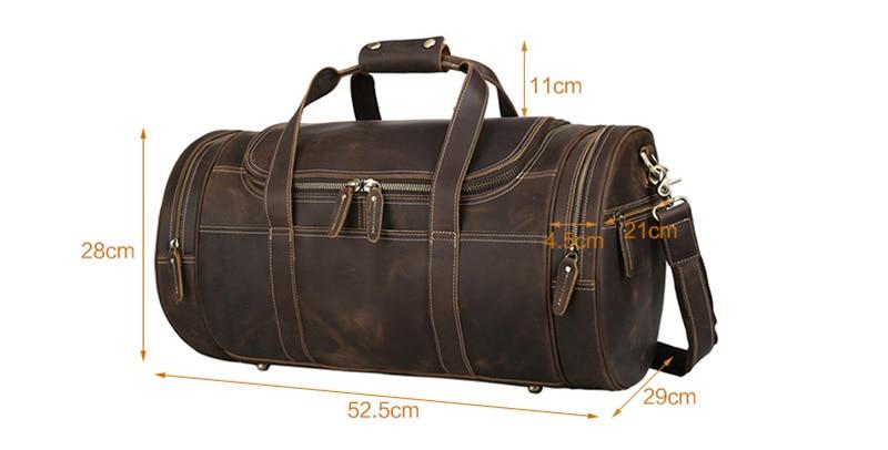 The Wainwright Weekender | Round  Vintage Leather Weekender from STEEL HORSE LEATHER