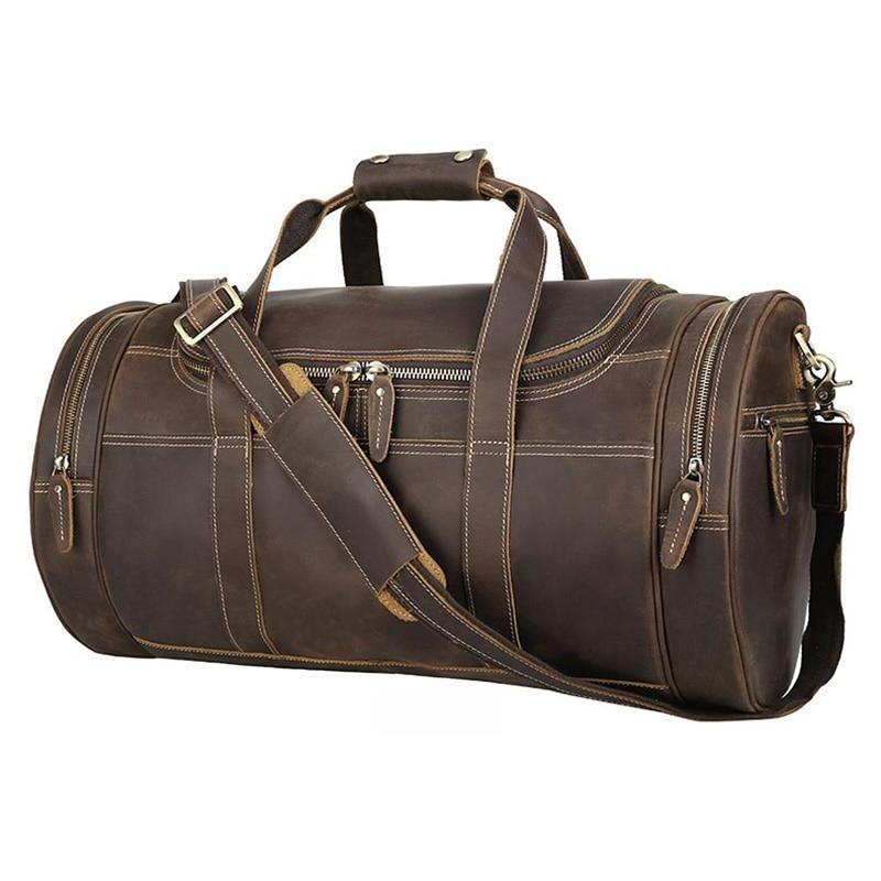 The Wainwright Weekender | Round  Vintage Leather Weekender from STEEL HORSE LEATHER