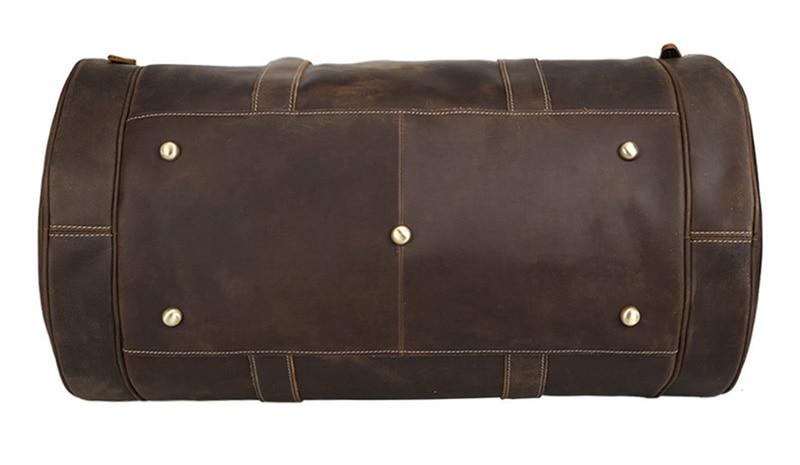The Wainwright Weekender | Round  Vintage Leather Weekender from STEEL HORSE LEATHER