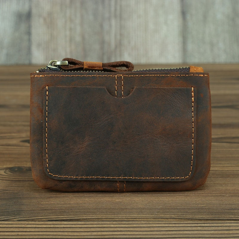 The Cael | Handmade Leather Coin Purse with Zipper from STEEL HORSE LEATHER