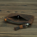 The Cael | Handmade Leather Coin Purse with Zipper from STEEL HORSE LEATHER