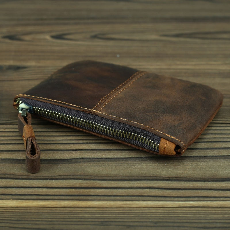 The Cael | Handmade Leather Coin Purse with Zipper from STEEL HORSE LEATHER