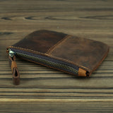 The Cael | Handmade Leather Coin Purse with Zipper from STEEL HORSE LEATHER