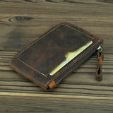 The Cael | Handmade Leather Coin Purse with Zipper from STEEL HORSE LEATHER