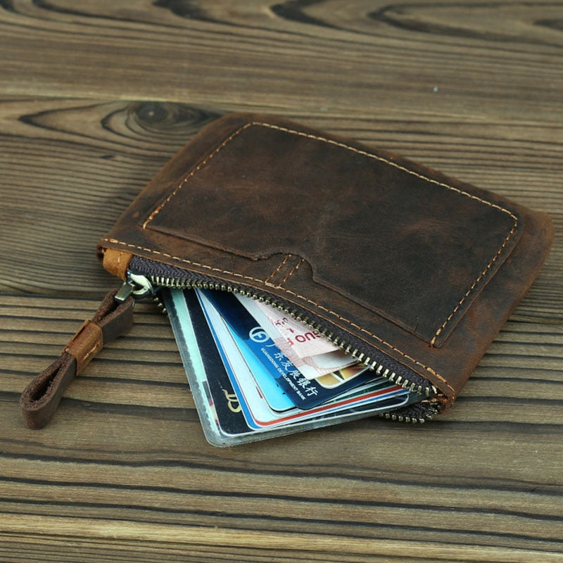 The Cael | Handmade Leather Coin Purse with Zipper from STEEL HORSE LEATHER