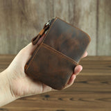 The Cael | Handmade Leather Coin Purse with Zipper from STEEL HORSE LEATHER