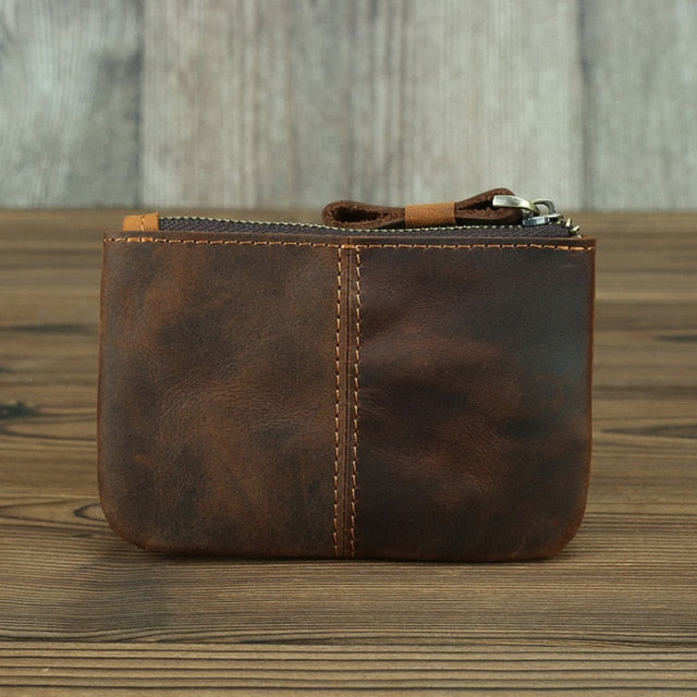 The Cael | Handmade Leather Coin Purse with Zipper from STEEL HORSE LEATHER