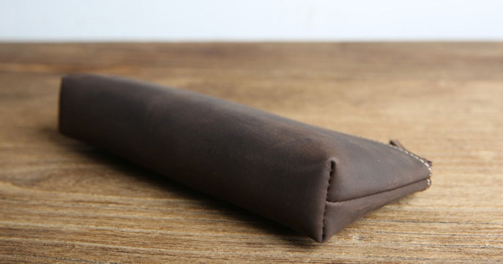 The Pallavi | Handmade Leather Pencil Case - Leather Makeup Bag from STEEL HORSE LEATHER