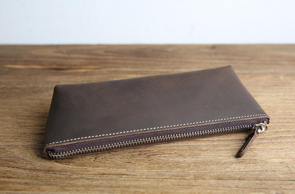 The Pallavi | Handmade Leather Pencil Case - Leather Makeup Bag from STEEL HORSE LEATHER
