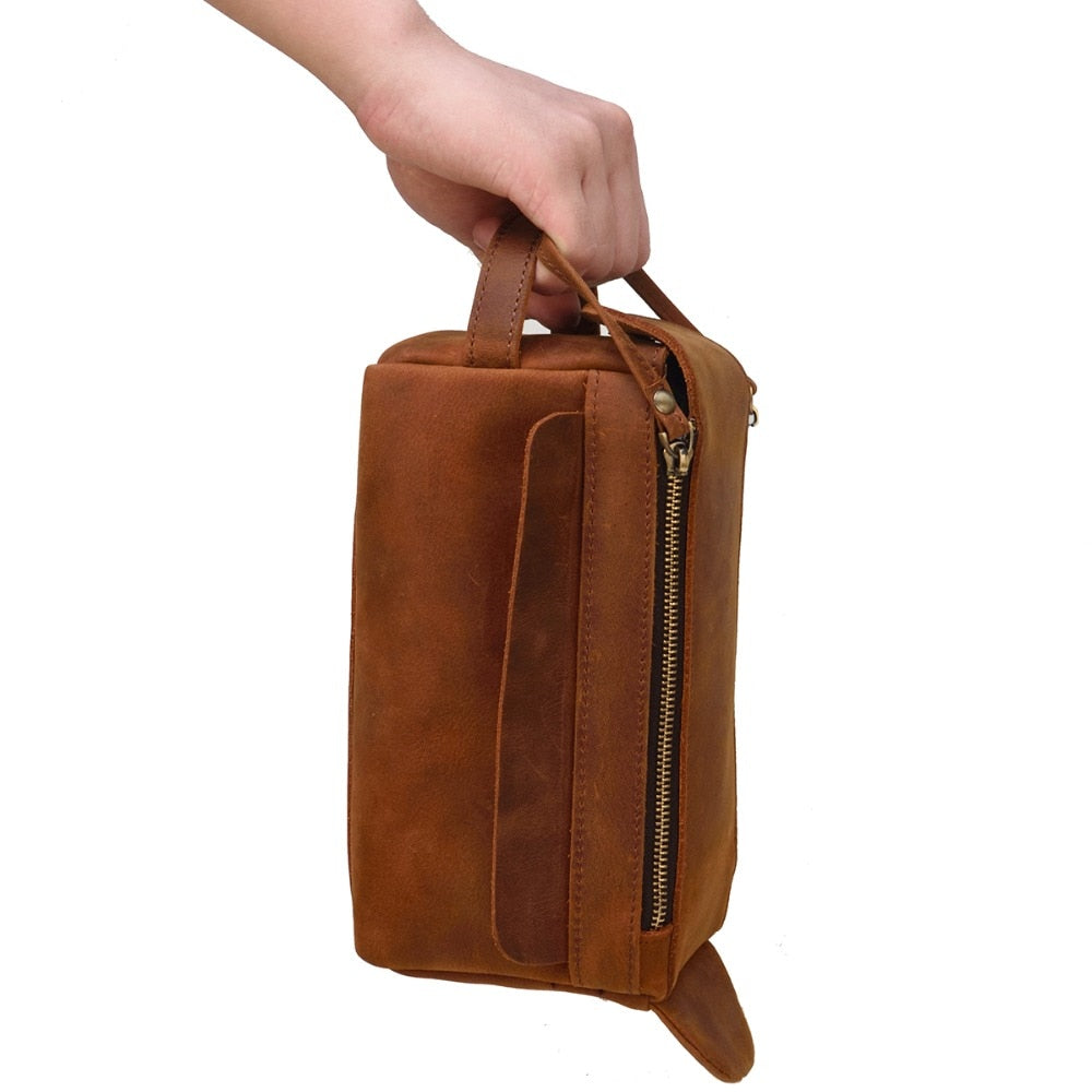 Dado Leather Dopp Kit | Handmade Leather Toiletry Bag from STEEL HORSE LEATHER