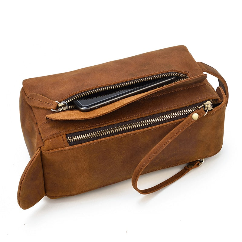 Dado Leather Dopp Kit | Handmade Leather Toiletry Bag from STEEL HORSE LEATHER