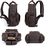 The Gaetano | Large Leather Backpack Camera Bag with Tripod Holder from STEEL HORSE LEATHER
