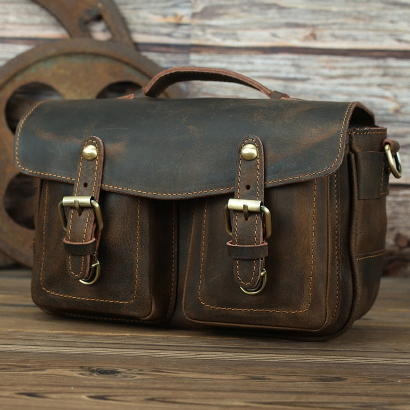 The Faust Leather Camera Bag | Crossbody Vintage Camera Messenger Bag from STEEL HORSE LEATHER
