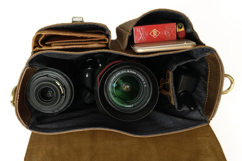 The Faust Leather Camera Bag | Crossbody Vintage Camera Messenger Bag from STEEL HORSE LEATHER