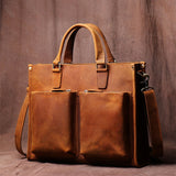 The Dagmar Leather Briefcase | Vintage Leather Messenger Bag from STEEL HORSE LEATHER