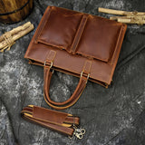 The Dagmar Leather Briefcase | Vintage Leather Messenger Bag from STEEL HORSE LEATHER