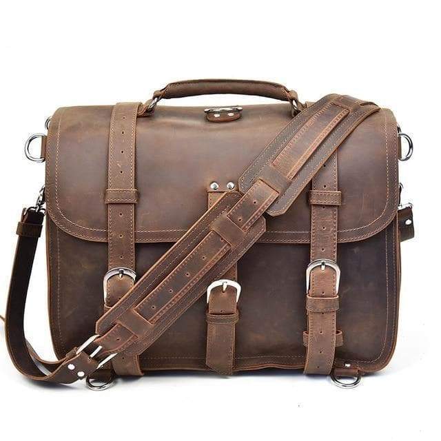 The Gustav Messenger Bag | Large Capacity Vintage Leather Messenger Bag from STEEL HORSE LEATHER
