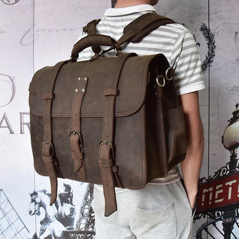 The Gustav Messenger Bag | Large Capacity Vintage Leather Messenger Bag from STEEL HORSE LEATHER