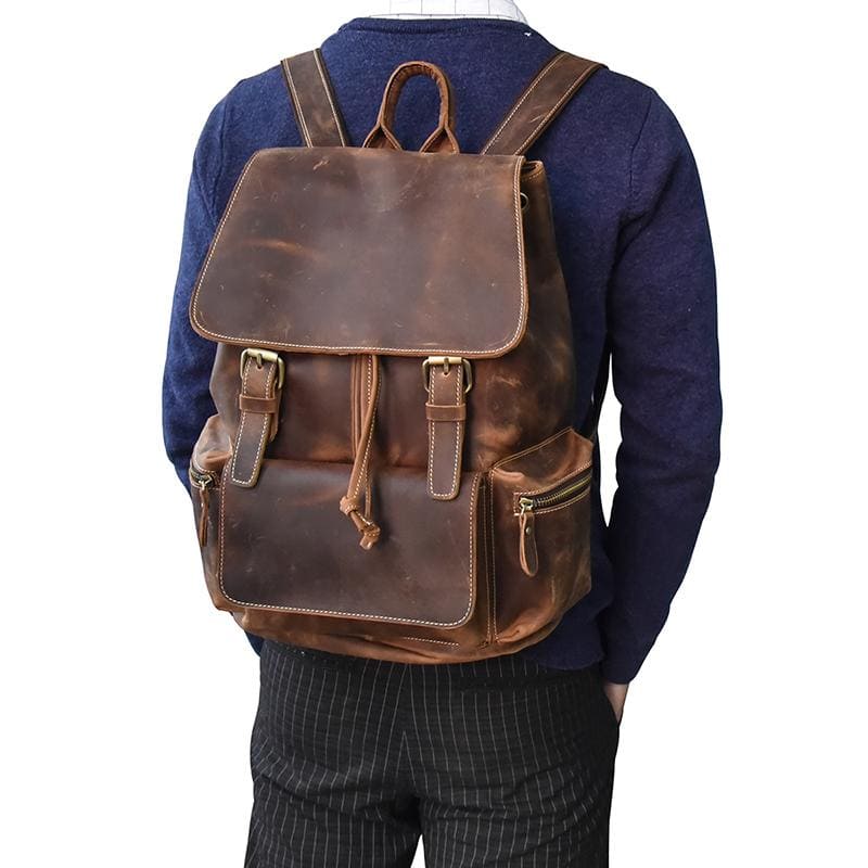 The Hagen Backpack | Vintage Leather Backpack from STEEL HORSE LEATHER