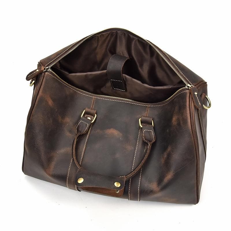 The Brandt Weekender | Small Leather Duffle Bag from STEEL HORSE LEATHER