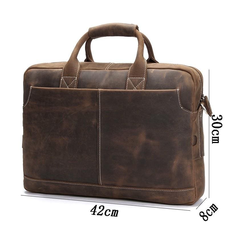 The Welch Briefcase | Vintage Leather Messenger Bag from STEEL HORSE LEATHER
