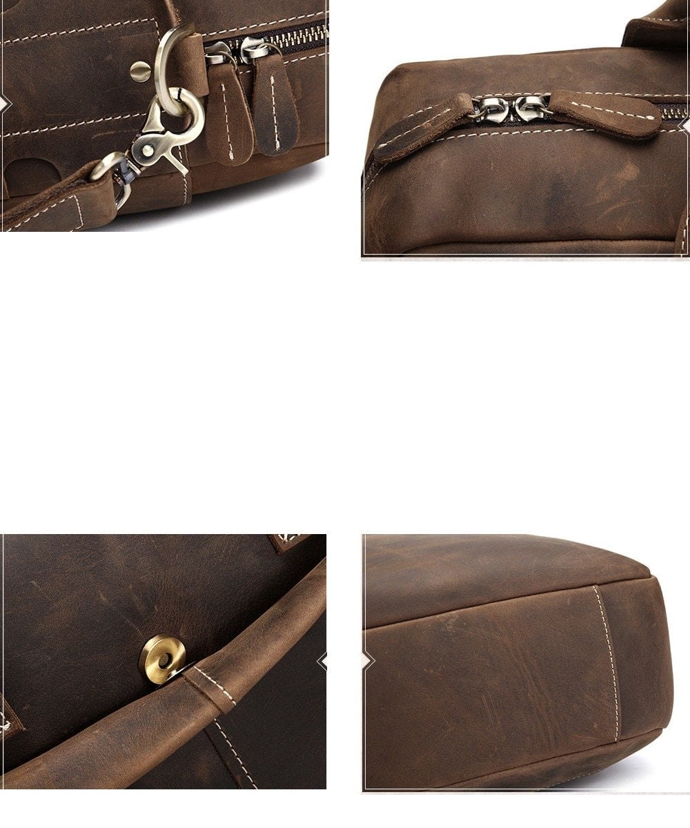 The Welch Briefcase | Vintage Leather Messenger Bag from STEEL HORSE LEATHER