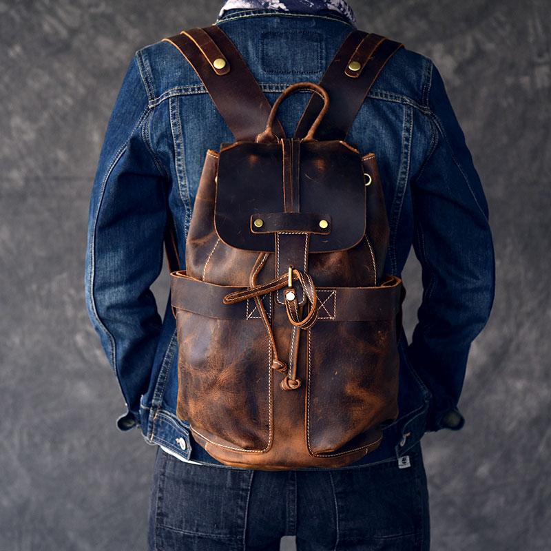 The Olaf Rucksack | Vintage Leather Travel Backpack from STEEL HORSE LEATHER