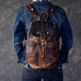 The Olaf Rucksack | Vintage Leather Travel Backpack from STEEL HORSE LEATHER