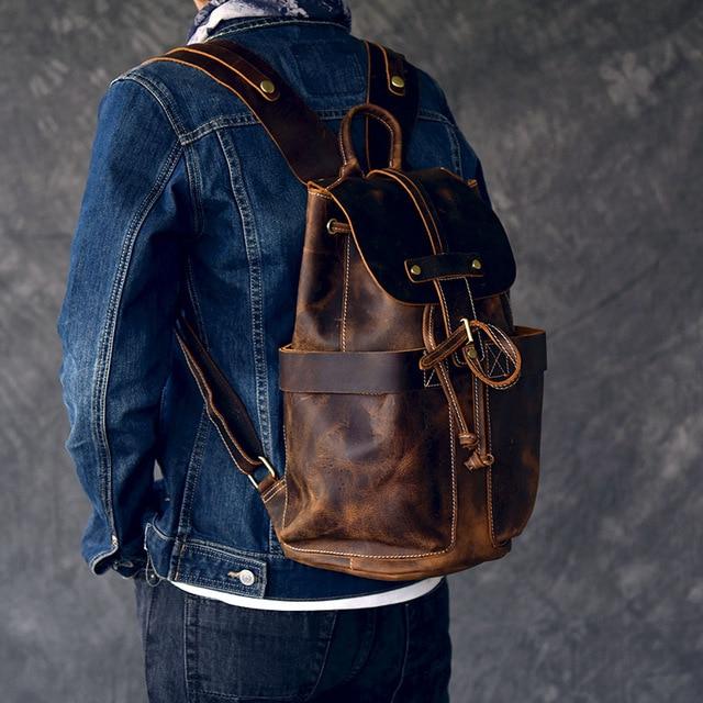The Olaf Rucksack | Vintage Leather Travel Backpack from STEEL HORSE LEATHER