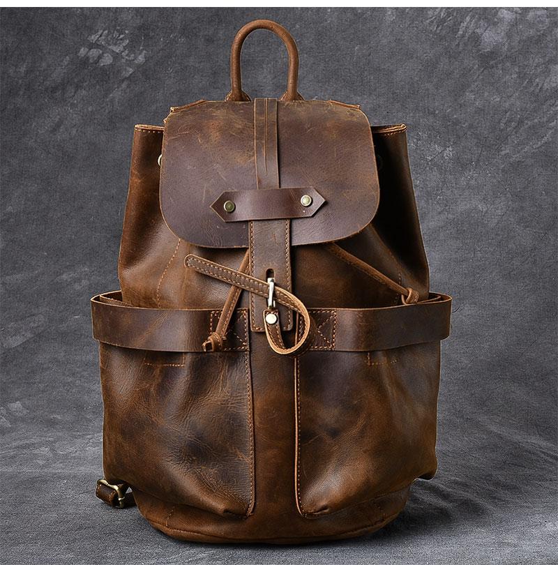 The Olaf Rucksack | Vintage Leather Travel Backpack from STEEL HORSE LEATHER