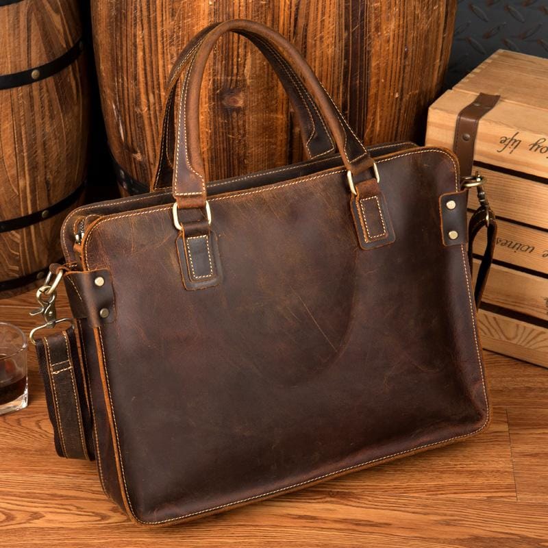 The Viggo Briefcase | Genuine Leather Messenger Bag from STEEL HORSE LEATHER