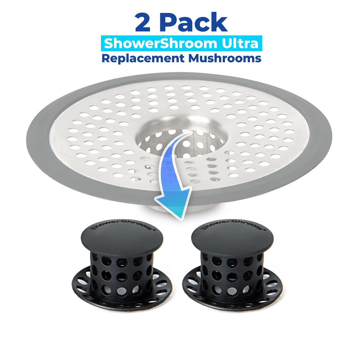 REPLACEMENT MINI MUSHROOM 2-PACK FOR SHOWERSHROOM ULTRA from TubShroom.com