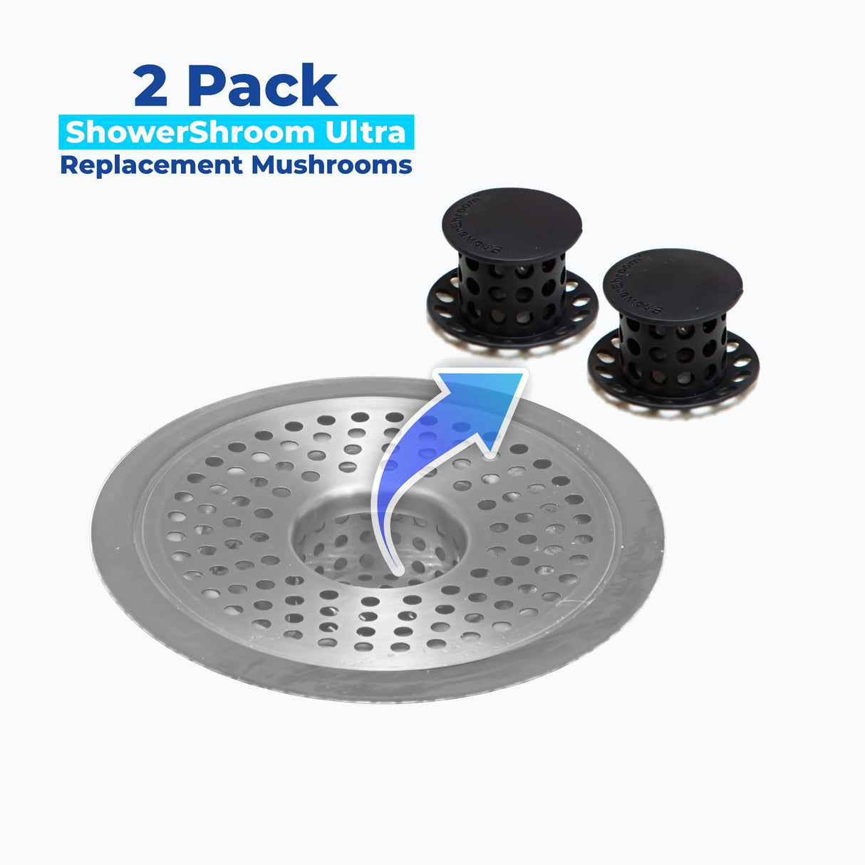 REPLACEMENT MINI MUSHROOM 2-PACK FOR SHOWERSHROOM ULTRA from TubShroom.com