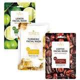 Premium Organic Plant Extract Facial Masks (3 Pack) From Tones by Cocoa
