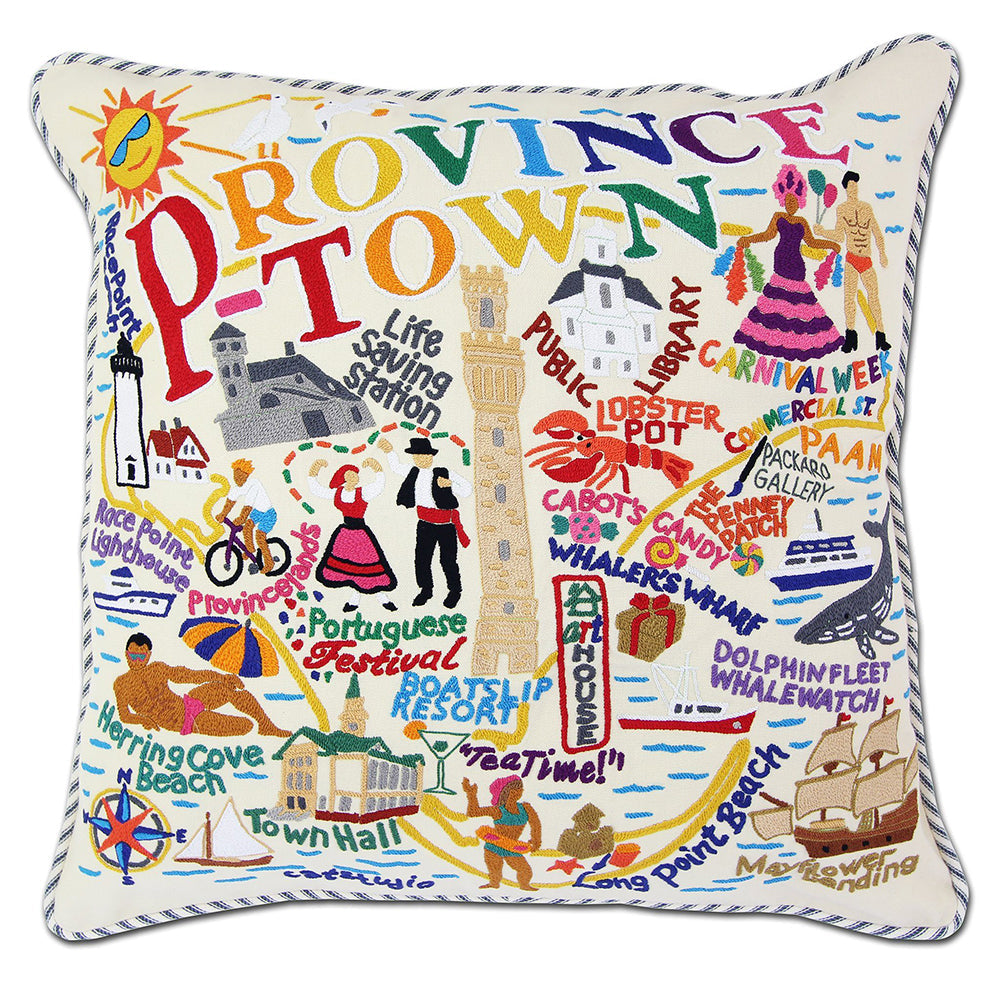 Provincetown Hand-Embroidered Pillow from Quirks!