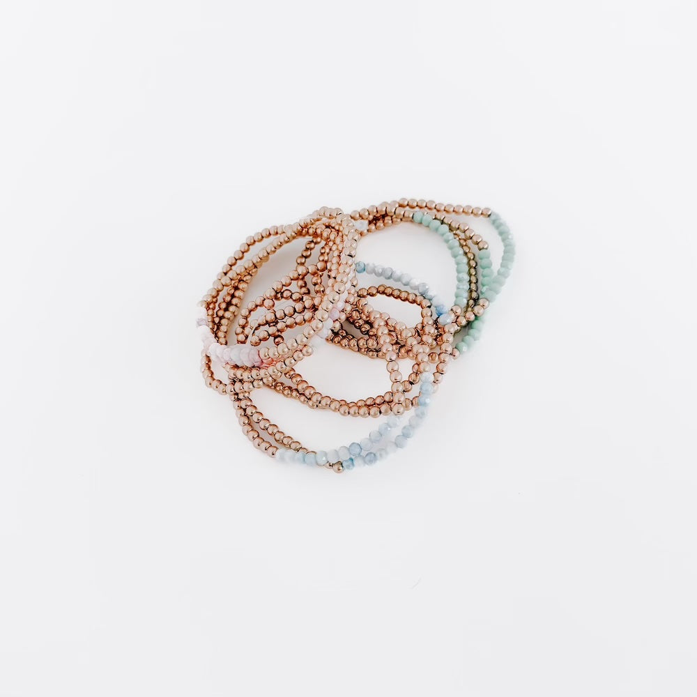 Avary Glass and Metallic Bead Bracelet from Pretty Simple