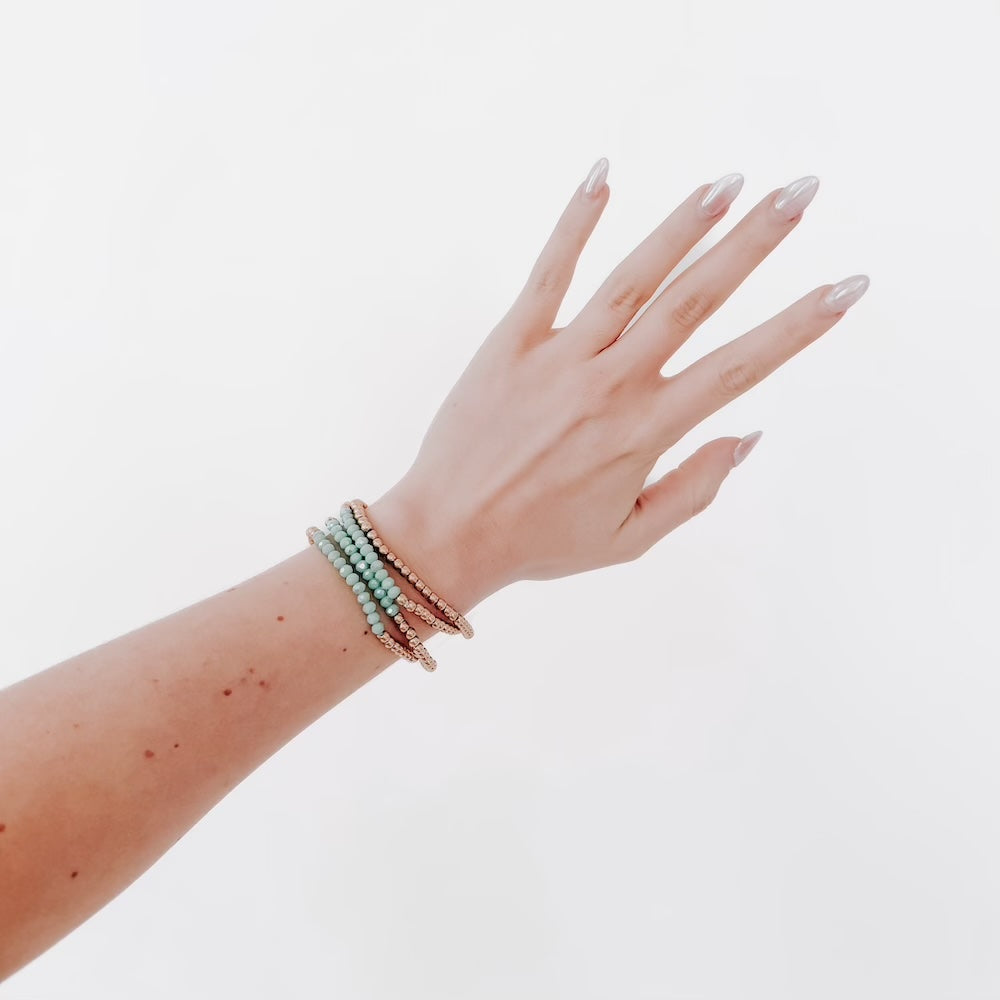 Avary Glass and Metallic Bead Bracelet from Pretty Simple