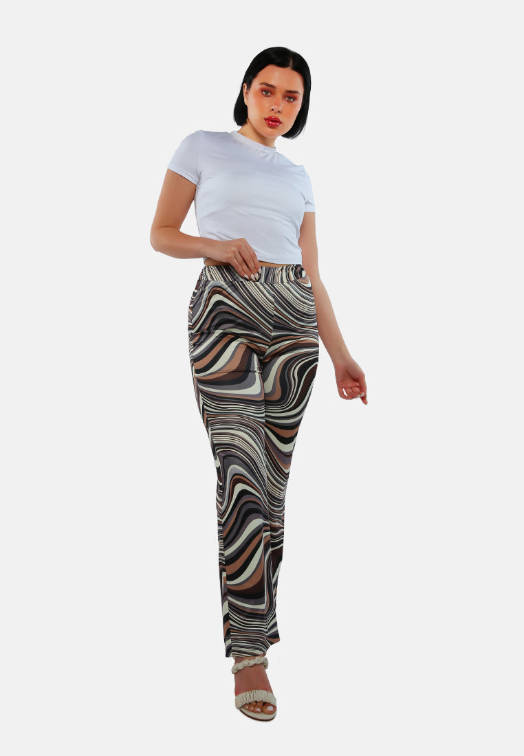 Psychedelic Print High Waist Trousers from London Rag International