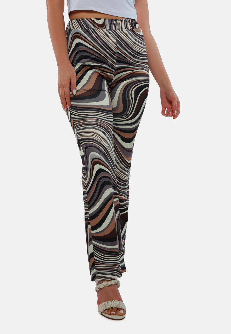 Psychedelic Print High Waist Trousers from London Rag International