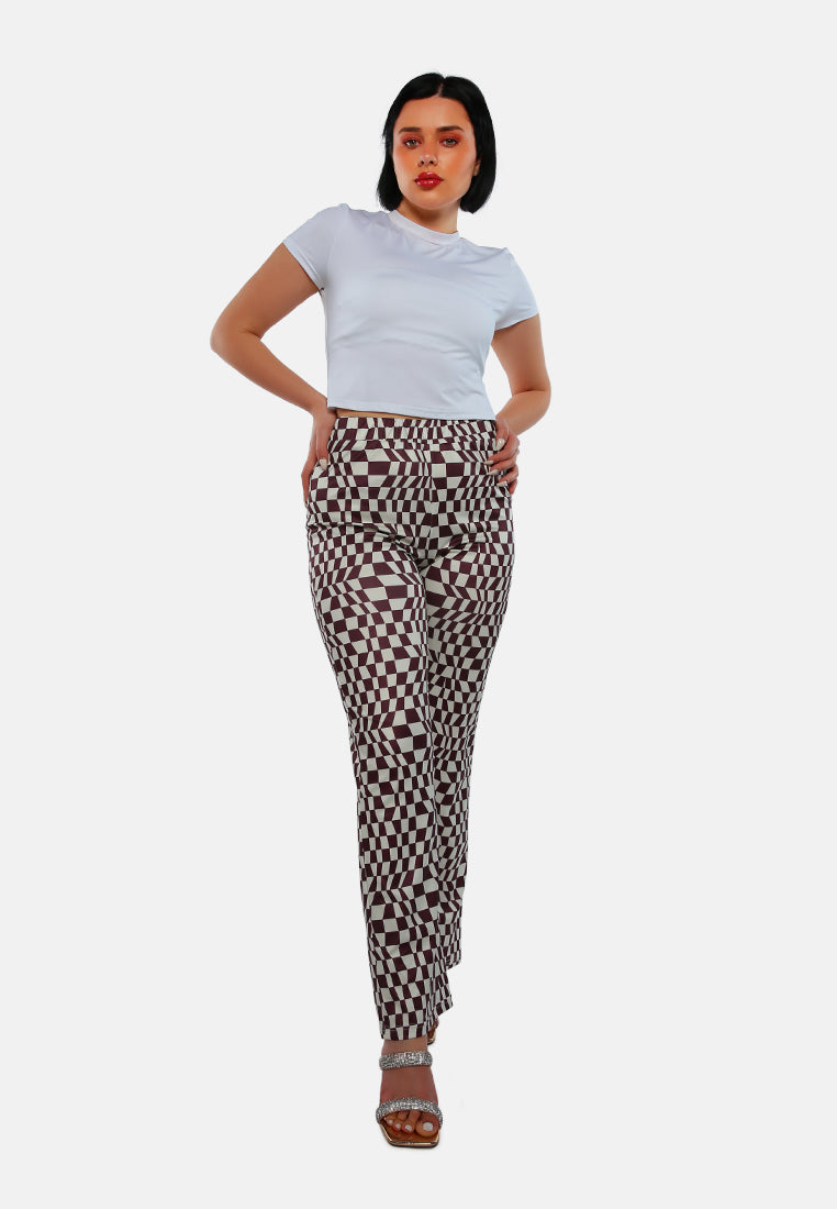 Psychedelic Print High Waist Trousers from London Rag International