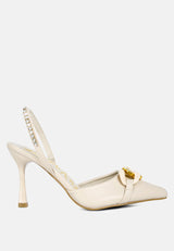 Pull Me Diamante Embellished Chain Sandals from London Rag International