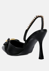 Pull Me Diamante Embellished Chain Sandals from London Rag International